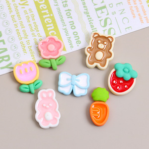 Dessin animé mignon <span class=keywords><strong>lapin</strong></span> <span class=keywords><strong>fait</strong></span> à la main résine artisanat Flatback colle pâte étui de téléphone portable broche broche bijoux accessoires - Product Image 4