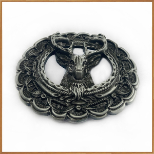 Vintage Western Gürtels chnalle oval geformte 3D geschnitzte Pflaumen blüte Hirschkopf Gürtels chnalle - Product Image 5
