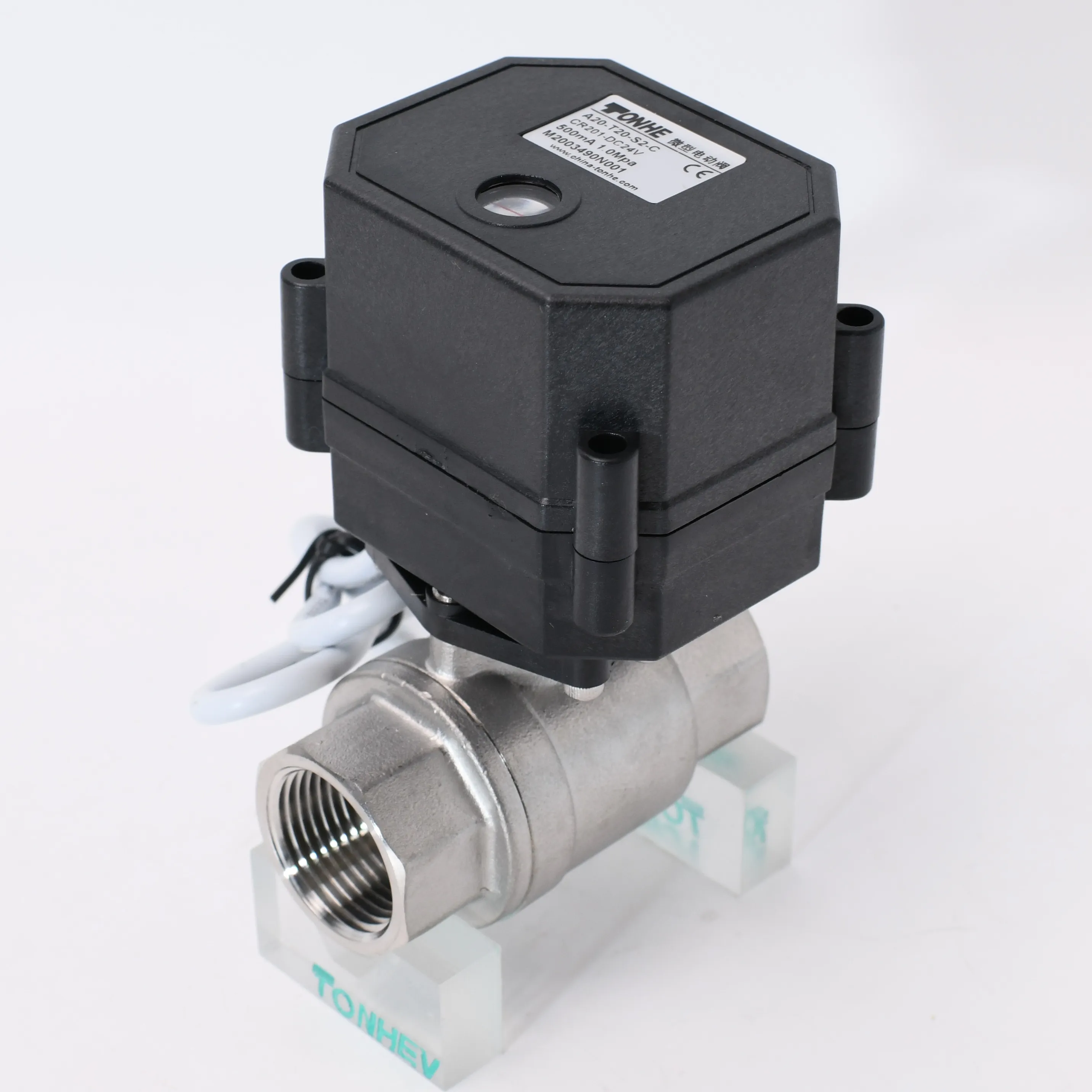 DN15 tonheflow 1/2 "SS316 CR202 DC12v DC24v ปกติปิดวาล์วน้ำมอเตอร์