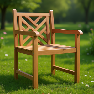 Sedia da Giardino in Legno di Teak Massiccio 60 x 58 x 90 cm, Elegante Arredo da Esterno con Design Durevole a Gambe Affusolate - Product Image 2