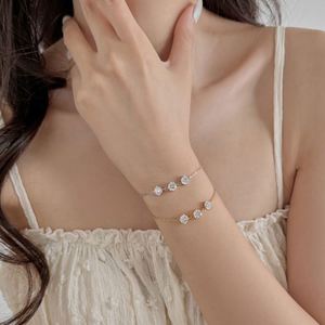 Dylam Luxury Collection S925 <b>Silver</b> Rhodium 18K Gold Plated Link Chain 5A Cubic Zirconia <b>Charm</b> <b>Bracelets</b> Jewelry for Women - Product Image 2