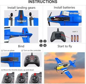 <span class=keywords><strong>Avion</strong></span> télécommandé DWI Dowellin <span class=keywords><strong>3</strong></span> canaux P-51D Mustang, prêt à voler, stabilisateur gyroscopique 6 <span class=keywords><strong>axes</strong></span> 2,4 GHz - Product Image 6
