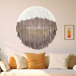 <span class=keywords><strong>Tapiz</strong></span> colgante de arte de pared de macramé redondo <span class=keywords><strong>circular</strong></span> grande con tinte degradado personalizado de decoración Bohemia - Product Image 4