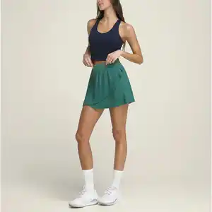 Hot selling 2024 Tennis Skirt Micro Pleats And Yoga Golf Running Mini Tennis Wear Pleated Tennis Skirts with Shorts Pocket Dress