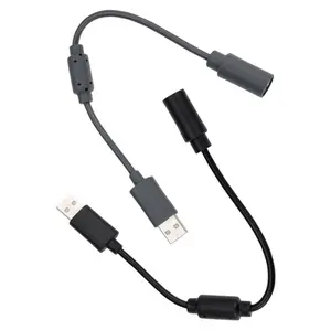 Gray Black USB Breakaway Extension Adapter Cable to PC Converter Cord For Microsoft Xbox 360 Wired Controller