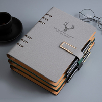 Agenda professionnel A5 relié rigide avec logo personnalisable, vente en gros, classeur coloré, planificateur à feuilles mobiles, reliure spirale, couture, cadeau