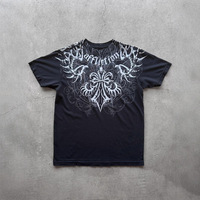 Camiseta Retro de los 90 con Letras de Hip Hop, TAPOUT MPS, Manga Corta, Corte Holgado, Mezcla de Algodón, Estampado en Caliente, Estilo Europeo/Americano para Hombre