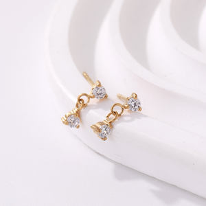 Pendientes de aro chapados en oro de acero inoxidable para mujer de alta calidad, conjunto de joyería, regalo impermeable - Product Image 1