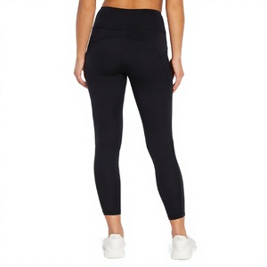 2026 High Waisted Ankle-Length Leggings Solid <b>Black</b> Seamless Stretchy Breathable Sporty Yoga <b>Pants</b> for <b>Women</b> - Product Image 1