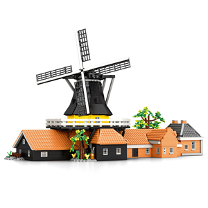 Reobrix 55019 4801PCS Moulin à vent hollandais, ensemble de blocs de construction, modèle technique, jouet éducatif en plastique, cadeau moderne pour les fêtes - Product Image 1