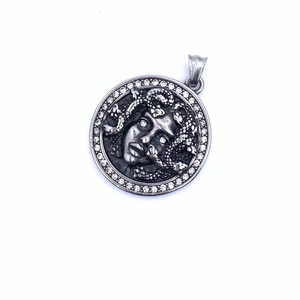 Stainless Steel Medusa Pendant With Red Gemstones Snake Woman Face Themed <b>Necklace</b> For Men And Women Gift Jewelry - Product Image 3