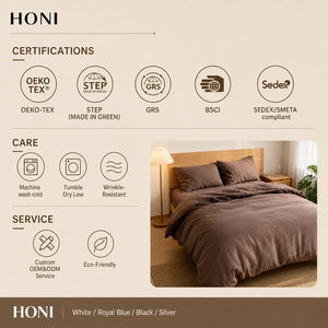 HONI Professional Manufacturers 100% Linen <strong>Full</strong> Section Luxury Style Soft <strong>Bed</strong> <strong>Set</strong> with Duvet Cover <strong>for</strong> Whole Home - Product Image 5