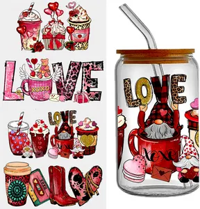 12oz 16oz 20oz uv dtf cup wrap valentines day transfer sticker for glass coffee stitch uv dtf cup wraps anime