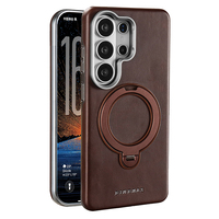 Nouvel étui magnétique en cuir PU plaqué pour Samsung S26 S23 S24 S25 Ultra Plus avec protection à 360° °   Support en métal pour téléphone, coque antichoc