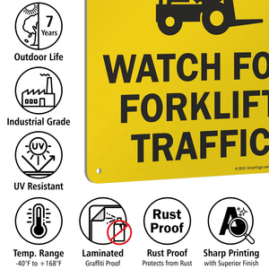 Panneau de signalisation de sécurité personnalisé en aluminium pour chariot élévateur, avertissement de circulation, 10 x 14 pouces - Product Image 4
