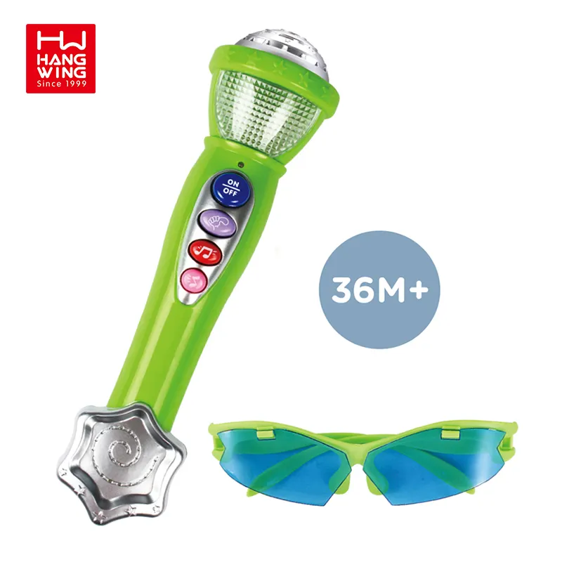 HW TOYS Mini-Musik mikrofon passend zu coolen Brillen elektrische Batterie Musik instrumente neues Produkt für Kinder