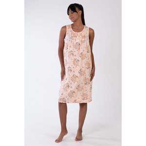 Chemise de nuit sans manches pour femme Xenia, classique, tissée, douce, vêtements de nuit verts - Product Image 1