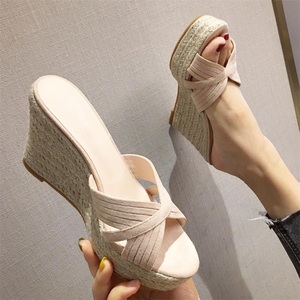 Women's 2025 Summer Fish Mouth High <b>Wedge</b> Heels <b>Platform</b> Thick-Soled Breathable Slippers Height Increasing for Outdoor Use - Product Image 1