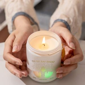 Bougie parfumée artisanale en cire de soja dans un pot en céramique, aromathérapie, décoration d'intérieur, motif gourde - Product Image 1