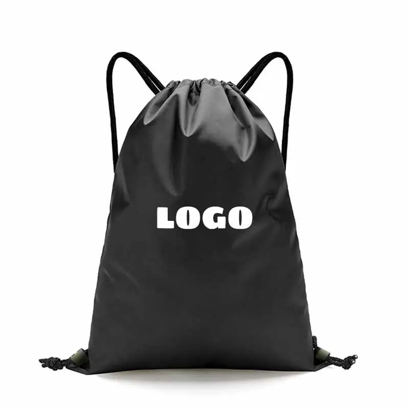 Yüksek kalite özel Logo büyük kapasiteli su geçirmez spor salonu Polyester Oxford büzmeli sırt çantası