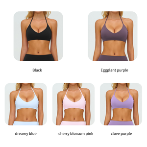 Soutien-gorge de sport à faible MOQ, bretelles réglables, <span class=keywords><strong>dos</strong></span> ouvert, soutien-gorge de sport pour femmes, haut d'entraînement rembourré - Product Image 6