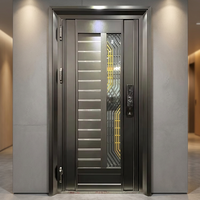 Portes d'entrée de sécurité ZS personnalisées en acier inoxydable, design moderne, étanches, insonorisées et antivol pour villas et maisons