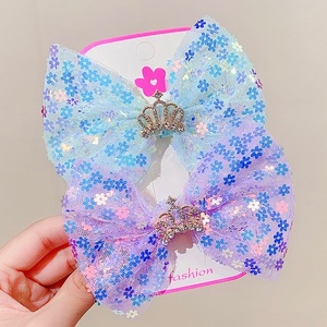ดอกไม้รูปเลื่อมโบว์คลิปมงกุฎอุปกรณ์ผมสำหรับสาวๆ - Product Image 4