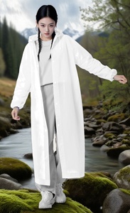 Adult <span class=keywords><strong>Long</strong></span> <span class=keywords><strong>Raincoat</strong></span> EVA Undurchlässiger Regenmantel Männer Frauen Travel Hooded Beam Port Regen Poncho Angeln Camping Regen bekleidung - Product Image 2