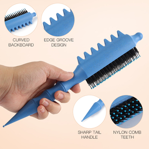 Peine para Peinar el Cabello con Múltiples Filas, Cola Puntiaguda, Pelo Largo, Ondas Grandes, Peine para Moños, Peine para Rizar con Paja de Trigo y Nailon - Product Image 6