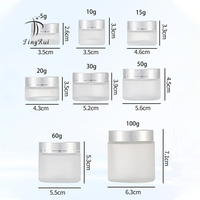 Pot en verre d'emballage cosmétique de luxe 5ml 10ml 15ml 20ml 30ml 50ml 100ml Pot cosmétique givré Pot de crème givré avec logo personnalisé