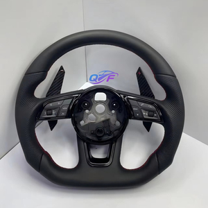 Volant en cuir et fibre de carbone personnalisé pour <span class=keywords><strong>Audi</strong></span> <span class=keywords><strong>A1</strong></span> A3 A4 A5 A6 A7 <span class=keywords><strong>RS</strong></span> R8 RS3 C7 Q5 Q7 S3 S5 8V B9 S4 Q3 Q8 TT - Product Image 1