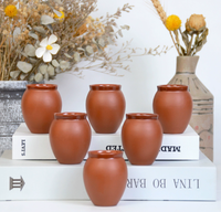 Tasse à café en céramique artisanale de 10 onces, design classique, argile terracotta, Cantaritos mexicains, usage vintage pour les fêtes, portable, passe au lave-vaisselle