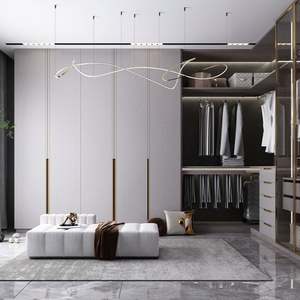 Armoire Pliable Moderne de Luxe Modulaire Personnalisée en Mélamine Bois Écologique Meubles de Chambre à Coucher Haut de Gamme Vêtements Utilisation Domestique - Product Image 4