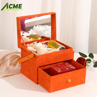 Boîte cadeau en velours double couche de haute qualité boîte d'emballage cadeau boîte à bijoux pour cadeau cosmétique