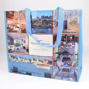 カスタムロゴリサイクル再利用可能ラミネートPP織りショッピングバッグ防水<span class=keywords><strong>TNT</strong></span>ポリプロピレン再利用可能食料品トートバッグ - Product Image 5