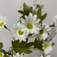 R-038 Bunga Daisy Putih Buatan dari Sutra, Bunga Chamomile untuk Dekorasi Meja Tengah, Pernikahan, Rumah, Taman, dan Rangkaian Bunga