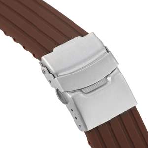 Pneu à dégagement rapide dépouillé modèle déploiement de sécurité <span class=keywords><strong>boucle</strong></span> pliante 18mm 20mm 22mm 24mm caoutchouc Silicone coupé à la taille <span class=keywords><strong>bracelet</strong></span> de montre - Product Image 4