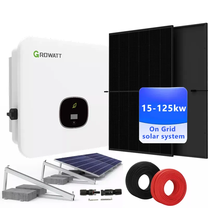 저렴한 15kw 홈 모듈 키트 가격 15kw 30kw 50kw 125kw 패널 세트 100kw pv 전원 태양 에너지 그리드 태양 발전기 시스템