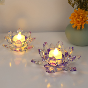 Crystal <strong>Lotus</strong> Decorative Crystal Fancy Design <strong>Candle</strong> <strong>Holder</strong> Centerpieces Table Wedding Dinning and Party Tealight <strong>Candle</strong> - Product Image 4