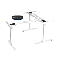 Bureau intelligent en forme de L Bureau ergonomique assis-debout Table de jeu d'ordinateur réglable en hauteur Cadre de bureau électrique