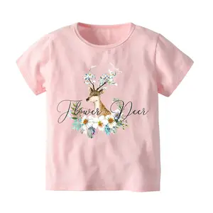 온라인 상점 패션 디자인 중국 도매상에서 아기 소녀를위한 짧은 소매 여름 티셔츠