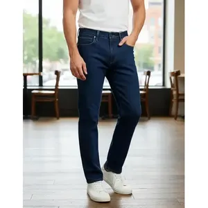 Jeans da Uomo Adrenaline a Gamba Dritta in Denim Elasticizzato Vita Media 5 Tasche Vestibilità Regolare - Product Image 2