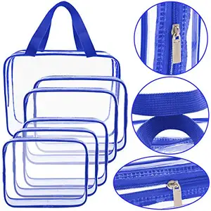 Sacs à cosmétiques en Pvc Transparent pour femmes, pochettes de maquillage, transparentes et imperméables, avec fermeture à glissière, 1 pièce