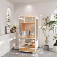 USMILEPET Villa pour chat en bois avec roues, espace panoramique pour chat, maison pour chat multi-niveaux tout-en-un, espace pour chat d'intérieur