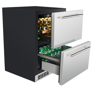 Refrigerador de doble cajón de acero inoxidable con doble temperatura, apto para uso comercial en exteriores, refrigerador empotrado. - Product Image 5