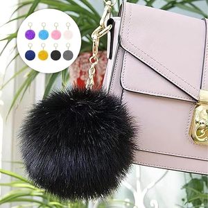 Porte-clés boule de fourrure, cadeaux de remerciement pour filles, DIY, boules de fausse fourrure de 8 cm, pendentif de sac, clé de maison, cadeaux pour femmes, fête des mères - Product Image 4