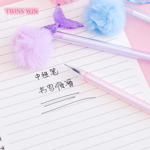Enfants étudiants mignon Cartoon Flutty peluche Gel stylo boule stylo queue de poisson sirène Gel stylo 2655 - Product Image 5