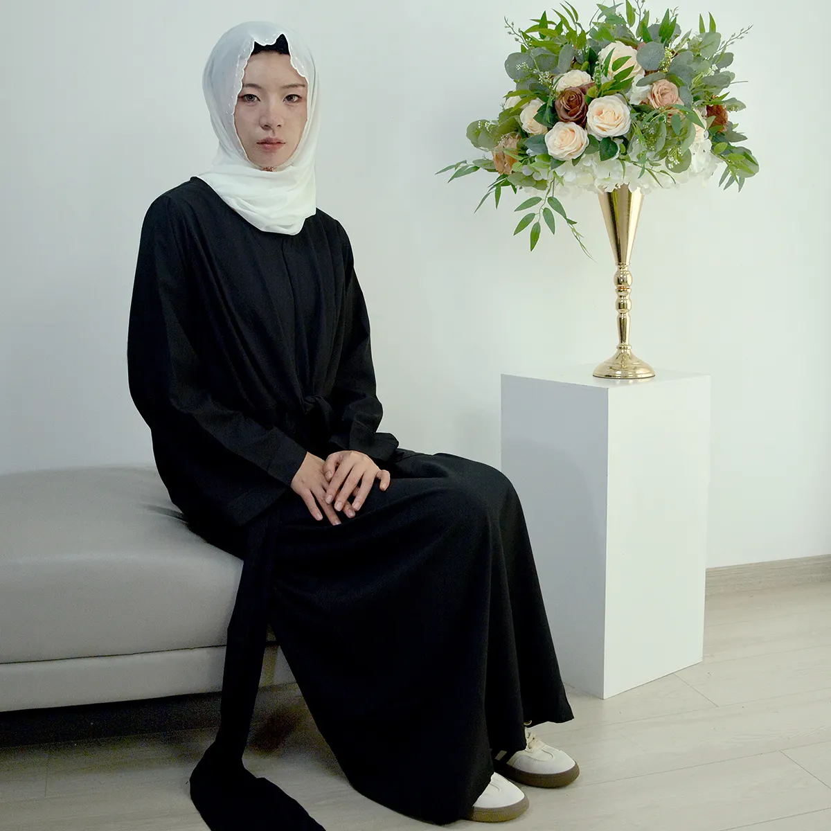 Abaya ชุดกระโปรงยาวสำหรับผู้หญิงมุสลิม, ชุดเดรสยาวสำหรับงานแต่งงานค็อกเทลแฟชั่นสุภาพสตรีลูกปัดขนาดใหญ่พิเศษสีดำซาอุดิอาระเบีย2023