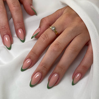 Venta al por mayor: 24 Uñas Postizas Largas Tipo Ataúd/Bailarina de Lujo con Cobertura Completa, Set de Arte de Uñas con Adhesivos, Personalización OEM ODM