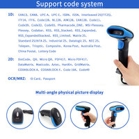 EMT2196 Escáner de código de barras de mano industrial Comprobador de código de barras portátil Pistola de escáner QR para inventario de almacén